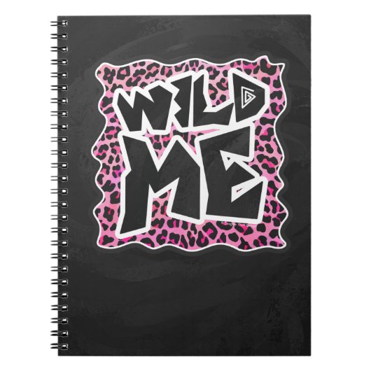 Leopard Wilde Me Schwarz und Hot Pink Design Notizblock (Vorderseite)