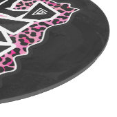 Leopard Wilde Me Schwarz und Hot Pink Design Schneidebrett (Ecke)