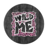 Leopard Wilde Me Schwarz und Hot Pink Design Schneidebrett (Vorderseite)