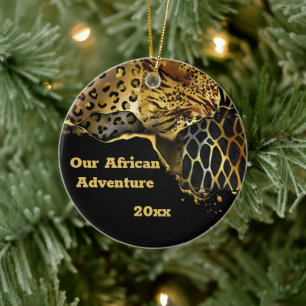 Leopard Wildtierfelle reisen Souvenir DIY Foto Keramik Ornament