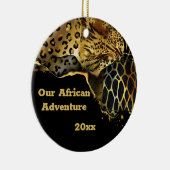 Leopard Wildtierpelzreise Andenken-Foto Keramik Ornament (Rechts)