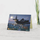 Leopard Witch Halloween Card Feiertagskarte (Rückseite)