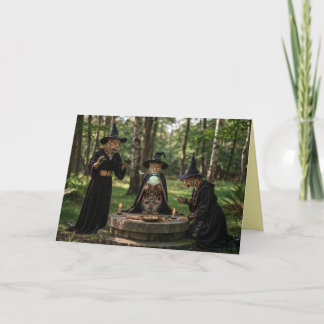 Leopard Witch Halloween Card Feiertagskarte