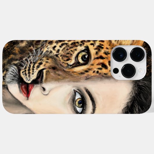 Leopard Woman iPhone Case (Rückseite (Horizontal))