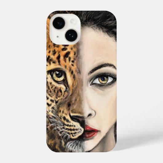 Leopard Woman iPhone Case Hülle (Rückseite)