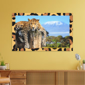 Leopard Wood Lounge Kunst, Dichtung und Musik Leinwanddruck (Insitu (Wohnzimmer))