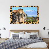 Leopard Wood Lounge Kunst, Dichtung und Musik Leinwanddruck (Insitu (Schlafzimmer))