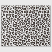 Leopard Wrapping Paper Schwarz-Weiß Geschenkpapier (Flach)