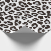 Leopard Wrapping Paper Schwarz-Weiß Geschenkpapier (Ecke)