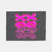 Leopard Xoxo Coquette Bow Hearts Valentine's Day W Fleecedecke (Vorderseite (Horizontal))