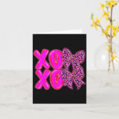 Leopard Xoxo Coquette Bow Hearts Valentine's Day W Karte (Gelbe Blume)