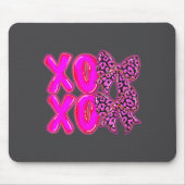 Leopard Xoxo Coquette Bow Hearts Valentine's Day W Mousepad (Vorne)