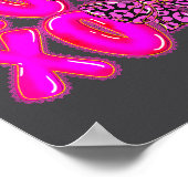 Leopard Xoxo Coquette Bow Hearts Valentine's Day W Poster (Ecke)