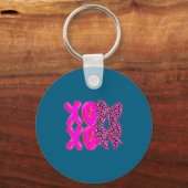 Leopard Xoxo Coquette Bow Hearts Valentine's Day W Schlüsselanhänger (Vorderseite)