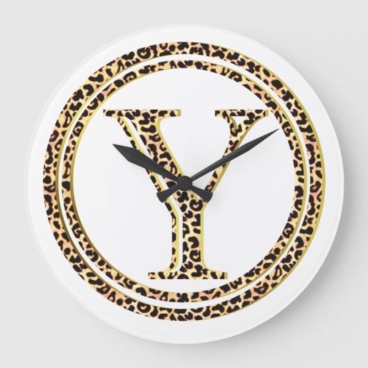 Leopard Y Große Wanduhr (Vorderseite)
