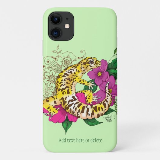 Leopard Yellow Gecko Green Case-Mate iPhone Hülle (Rückseite)