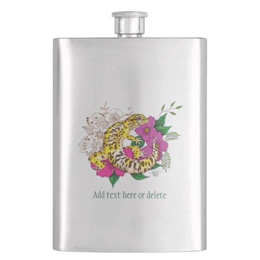 Leopard Yellow Gecko Green Flachmann (Vorderseite)