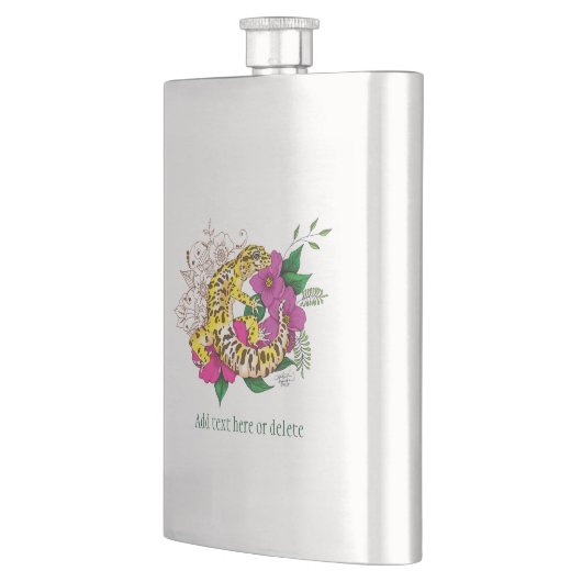 Leopard Yellow Gecko Green Flachmann (Links)