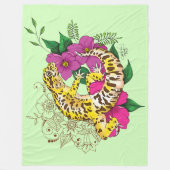 Leopard Yellow Gecko Green Fleecedecke (Vorderseite)