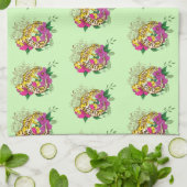 Leopard Yellow Gecko Green Geschirrtuch (Gefaltet)