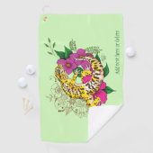 Leopard Yellow Gecko Green Golfhandtuch (Insitu)