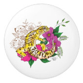 Leopard Yellow Gecko Green Keramikknauf (Vorderseite)