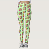 Leopard Yellow Gecko Green Leggings (Vorderseite)