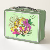 Leopard Yellow Gecko Green Metall Brotdose (Vorderseite)