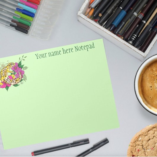 Leopard Yellow Gecko Green Notizblock