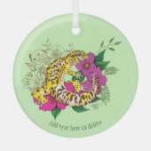 Leopard Yellow Gecko Green Ornament Aus Glas (Vorderseite)