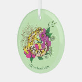 Leopard Yellow Gecko Green Ornament Aus Glas (Vorderseite links)