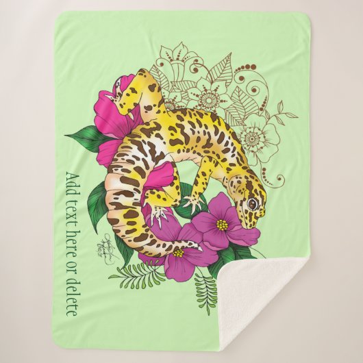 Leopard Yellow Gecko Green Sherpadecke (Vorderseite)