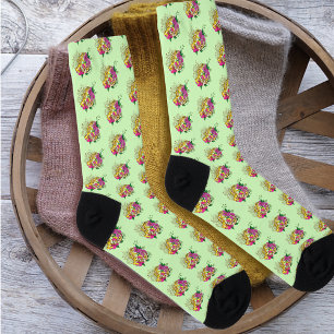 Leopard Yellow Gecko Green Socken