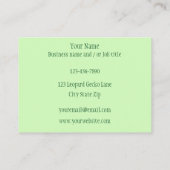 Leopard Yellow Gecko Green Visitenkarte (Rückseite)