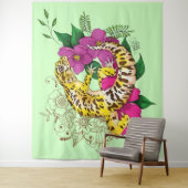 Leopard Yellow Gecko Green Wandteppich (Beispiel)