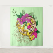 Leopard Yellow Gecko Green Wandteppich (Vorderseite)