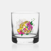 Leopard Yellow Gecko Green Whiskyglas (Rückseite)