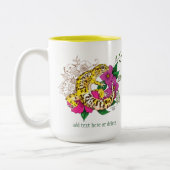 Leopard Yellow Gecko Green Zweifarbige Tasse (Links)