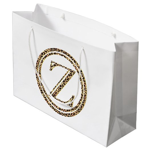 Leopard Z Große Geschenktüte (Rückseite Schrägansicht)