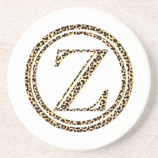 Leopard Z Sandstein Untersetzer (Vorne)