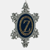 Leopard Z Schneeflocken Zinn-Ornament (Links)