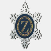 Leopard Z Schneeflocken Zinn-Ornament (Rechts)