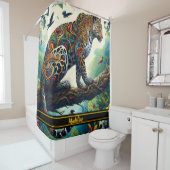 Leopard Zeal: Lebhafte Dschungel-Muster Duschvorhang (Beispiel)