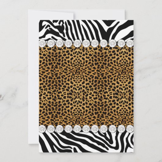 Leopard Zebra Birthday Party Einladung (Rückseite)