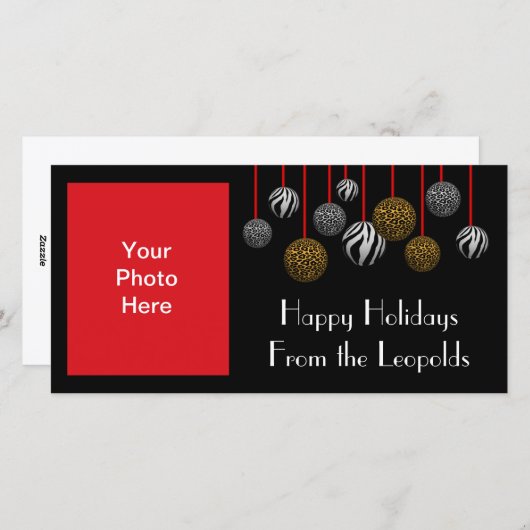 Leopard Zebra Feiertagskarte (Vorne/Hinten)