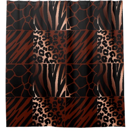 Leopard, Zebra, Giraffe, Tiger Design Duschvorhang (Vorderseite)