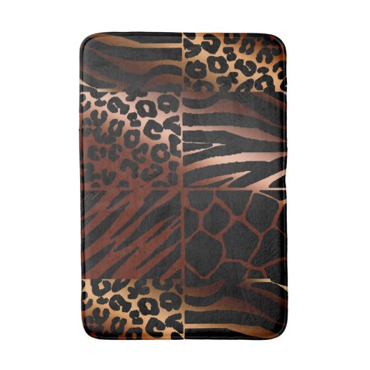 Leopard, Zebra, Giraffe, Tigermuster Badematte (Vorderseite Vertikal)