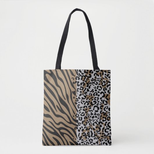 Leopard Zebra Muster Totbeutel Tasche (Vorderseite)