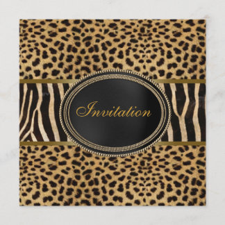 Leopard Zebra Party Einladung