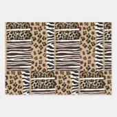 Leopard, Zebra und Giraffe Print Birthday Geschenkpapier Set (Vorderseite 3)
